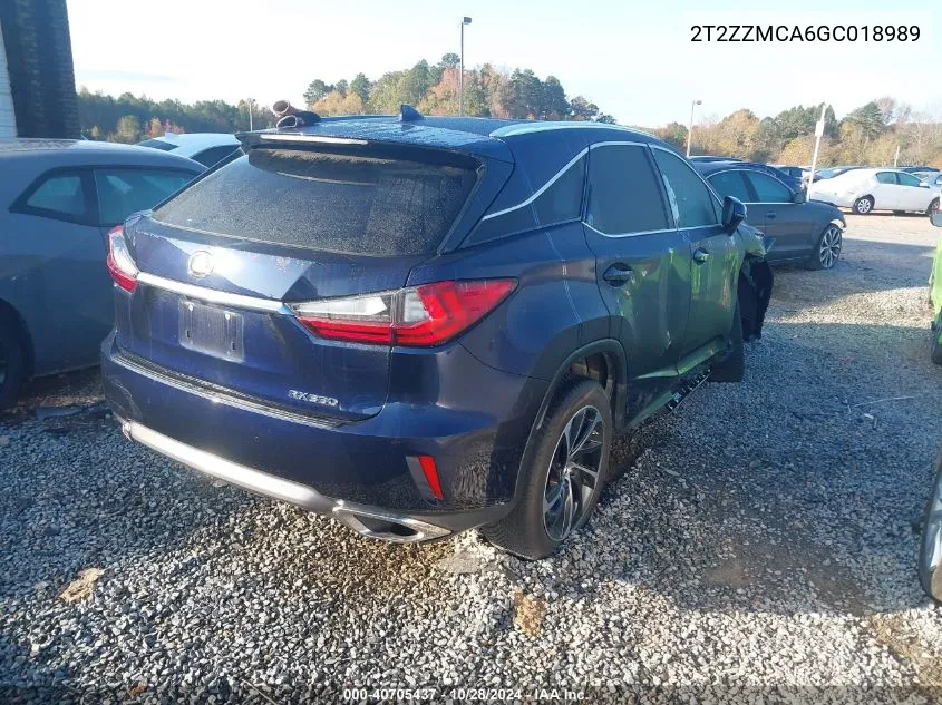 2016 Lexus Rx VIN: 2T2ZZMCA6GC018989 Lot: 40705437