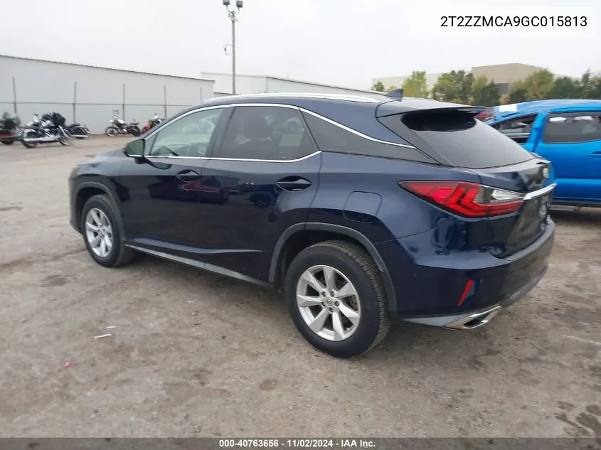 2016 Lexus Rx 350 VIN: 2T2ZZMCA9GC015813 Lot: 40763656