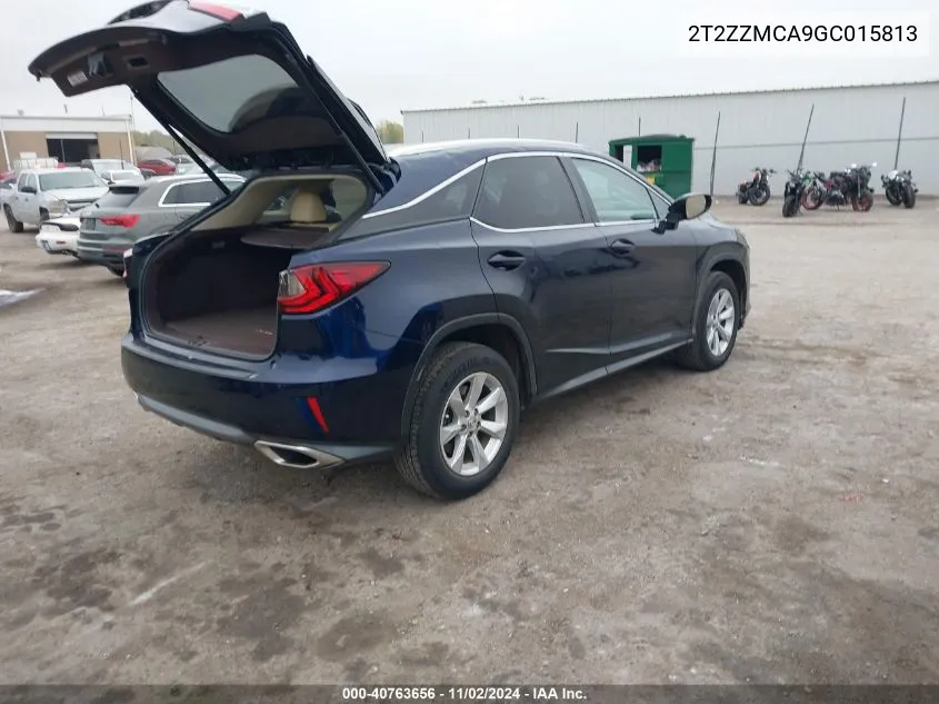 2016 Lexus Rx 350 VIN: 2T2ZZMCA9GC015813 Lot: 40763656