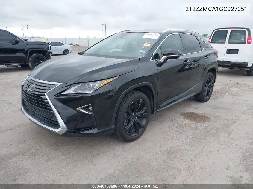 2016 Lexus Rx 350 VIN: 2T2ZZMCA1GC027051 Lot: 40769686