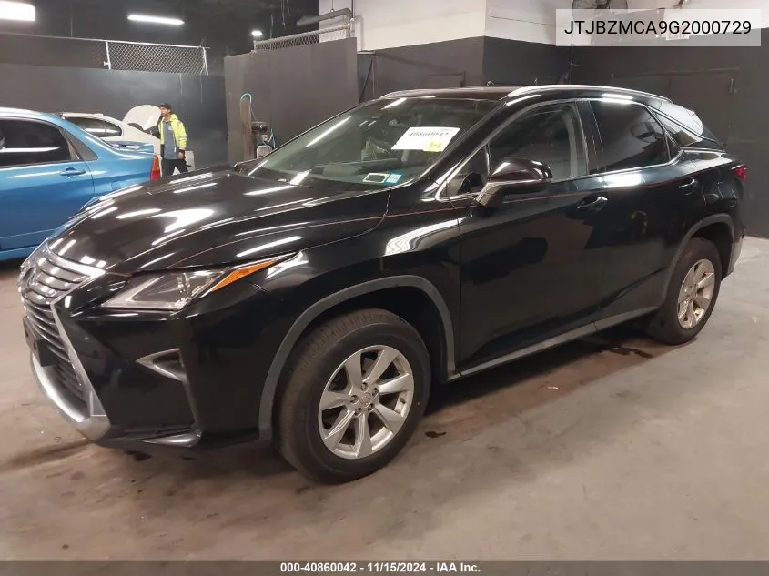 2016 Lexus Rx 350 VIN: JTJBZMCA9G2000729 Lot: 40860042