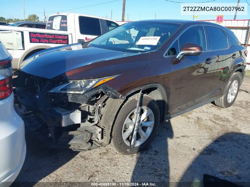 2016 Lexus Rx 350 VIN: 2T2ZZMCA8GC007962 Lot: 40885100