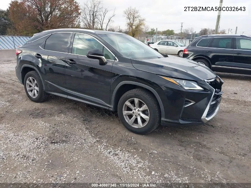 2016 Lexus Rx 350 VIN: 2T2BZMCA5GC032643 Lot: 40887345