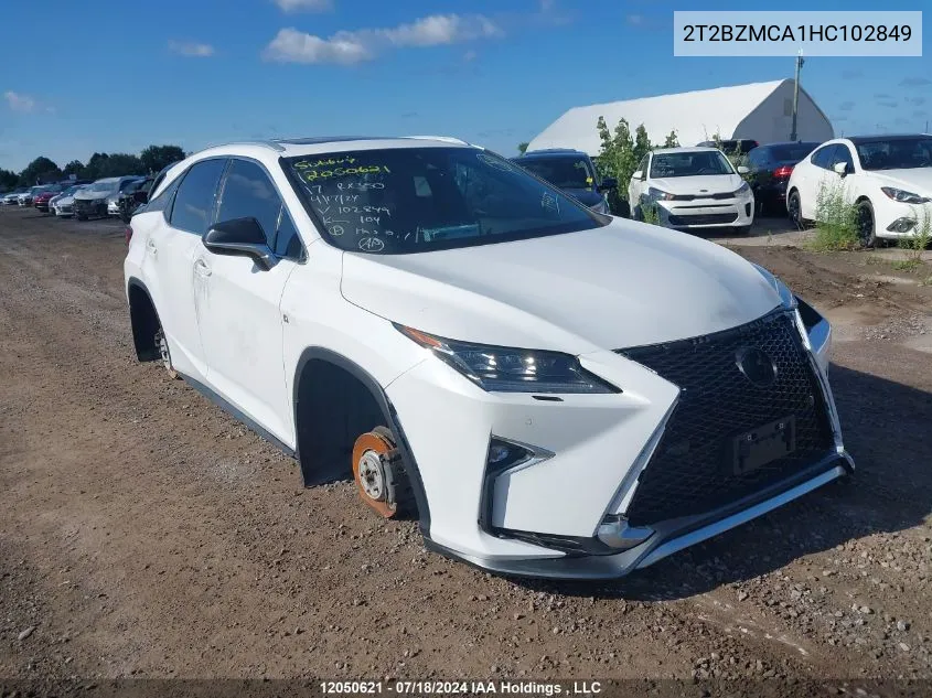 2017 Lexus Rx 350 VIN: 2T2BZMCA1HC102849 Lot: 12050621