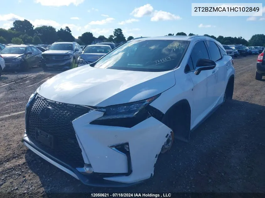 2017 Lexus Rx 350 VIN: 2T2BZMCA1HC102849 Lot: 12050621