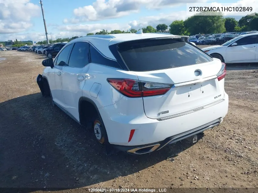 2017 Lexus Rx 350 VIN: 2T2BZMCA1HC102849 Lot: 12050621