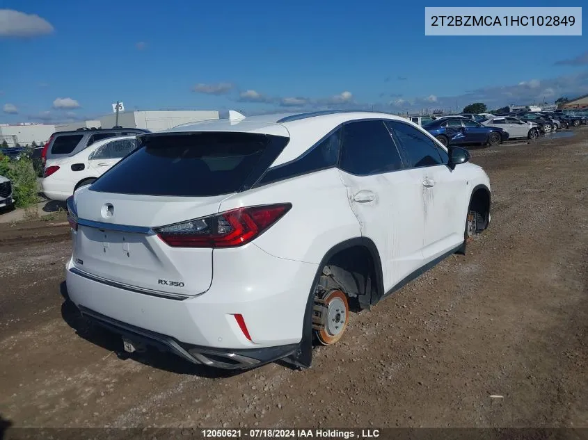 2017 Lexus Rx 350 VIN: 2T2BZMCA1HC102849 Lot: 12050621