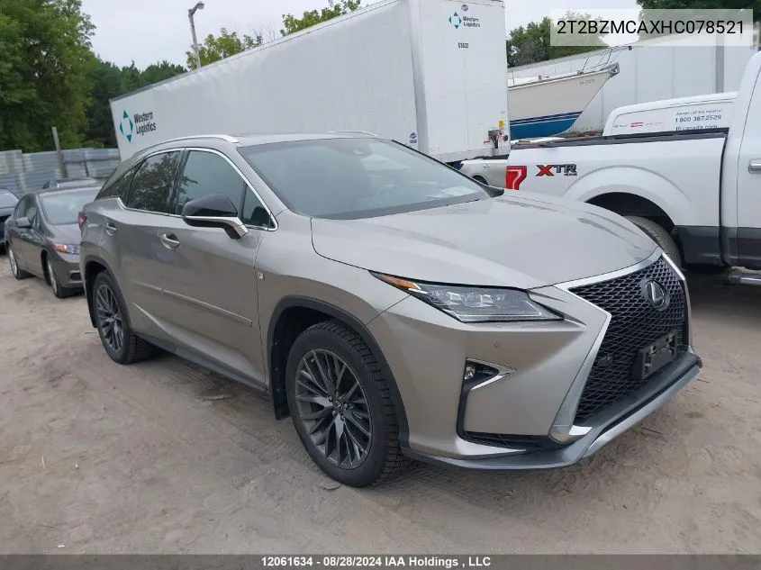 2017 Lexus Rx 350/Base/F Sport VIN: 2T2BZMCAXHC078521 Lot: 12061634