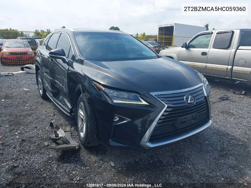 2017 Lexus Rx 350 VIN: 2T2BZMCA5HC059360 Lot: 12091517