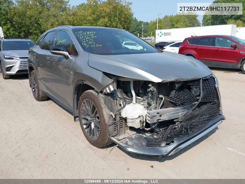 2017 Lexus Rx 350/Base/F Sport VIN: 2T2BZMCA9HC117731 Lot: 12098499