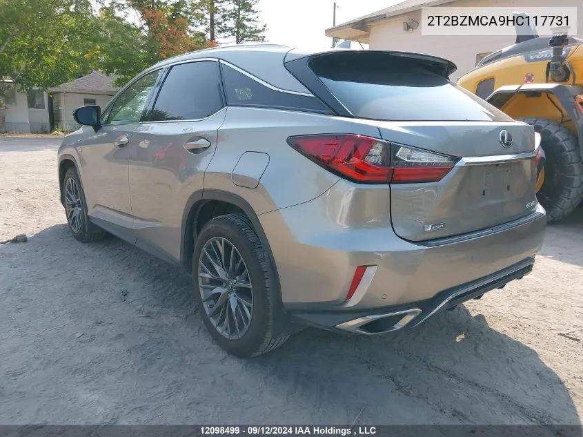 2T2BZMCA9HC117731 2017 Lexus Rx 350/Base/F Sport