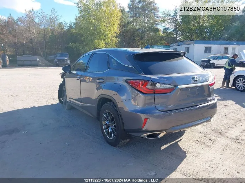 2017 Lexus Rx 350/Base/F Sport VIN: 2T2BZMCA3HC107860 Lot: 12119223