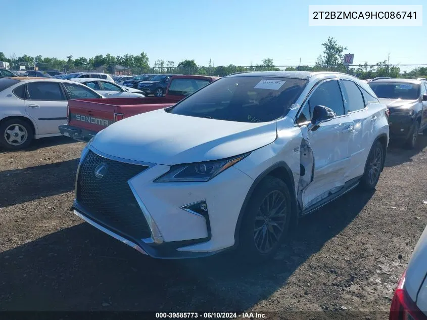 2017 Lexus Rx 350 F Sport VIN: 2T2BZMCA9HC086741 Lot: 39585773