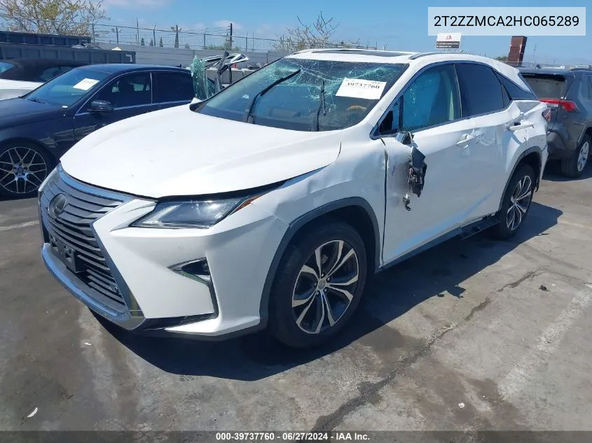 2017 Lexus Rx 350 VIN: 2T2ZZMCA2HC065289 Lot: 39737760