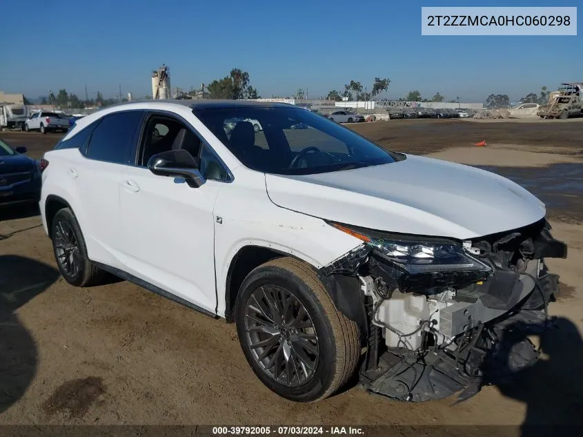 2017 Lexus Rx 350 F Sport VIN: 2T2ZZMCA0HC060298 Lot: 39792005