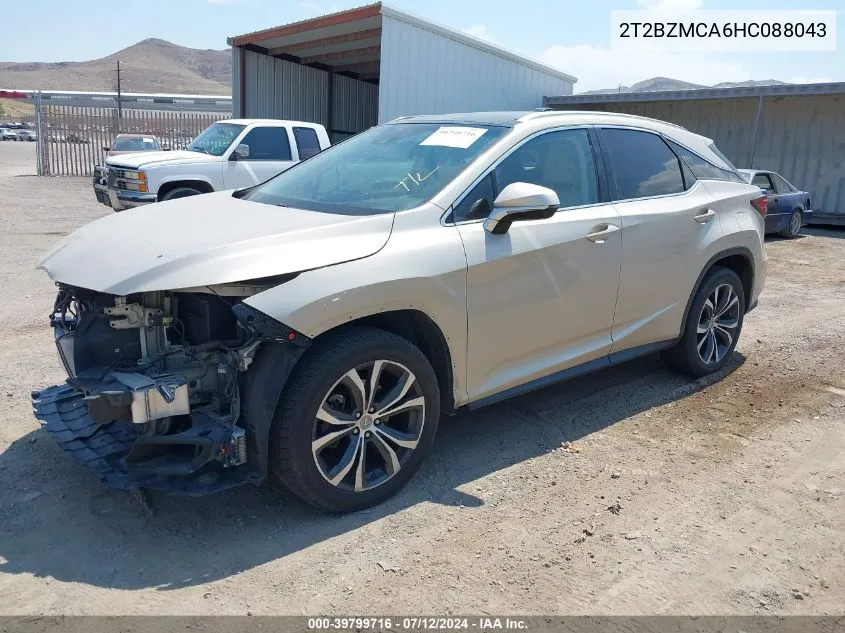 2T2BZMCA6HC088043 2017 Lexus Rx 350