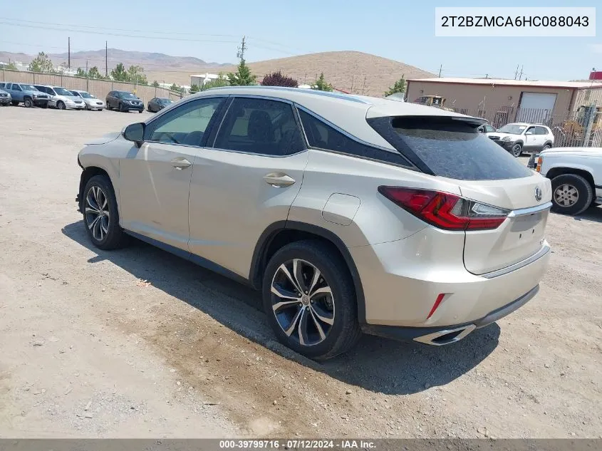 2017 Lexus Rx 350 VIN: 2T2BZMCA6HC088043 Lot: 39799716