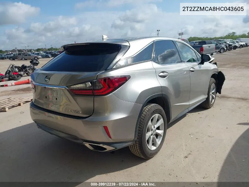 2T2ZZMCA8HC043605 2017 Lexus Rx 350