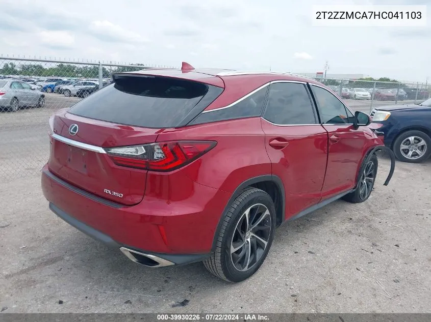 2T2ZZMCA7HC041103 2017 Lexus Rx 350