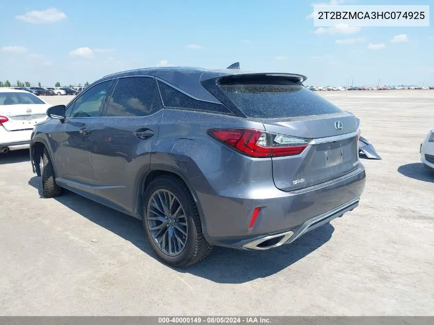 2T2BZMCA3HC074925 2017 Lexus Rx 350 F Sport