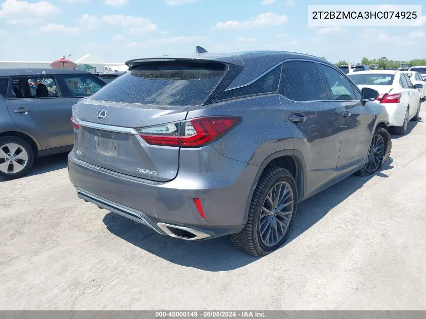 2T2BZMCA3HC074925 2017 Lexus Rx 350 F Sport