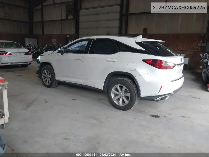 2017 Lexus Rx 350 VIN: 2T2BZMCAXHC059225 Lot: 40003441