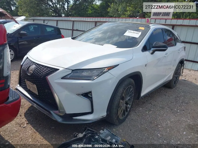 2017 Lexus Rx 350 F Sport VIN: 2T2ZZMCA6HC072231 Lot: 40028986