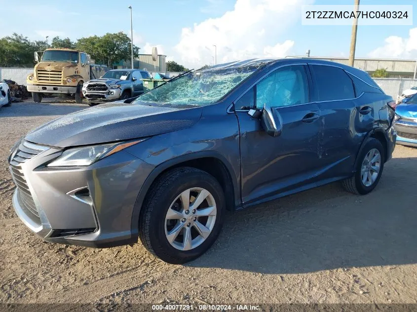 2017 Lexus Rx 350 VIN: 2T2ZZMCA7HC040324 Lot: 40077291