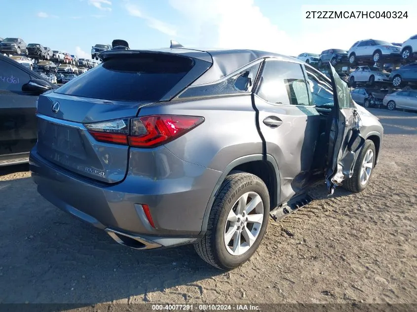 2T2ZZMCA7HC040324 2017 Lexus Rx 350