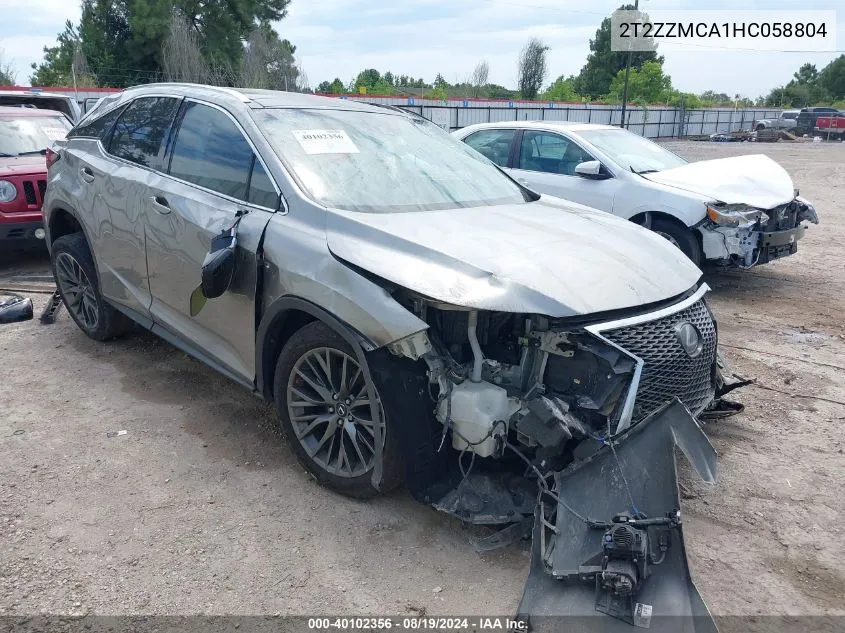 2017 Lexus Rx 350 F Sport VIN: 2T2ZZMCA1HC058804 Lot: 40102356