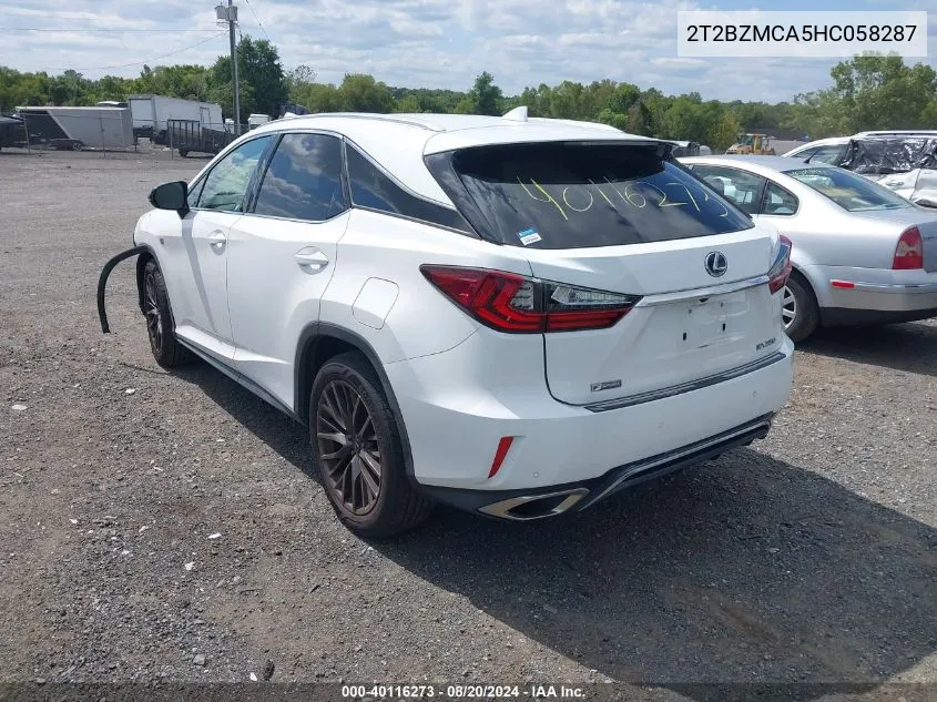 2T2BZMCA5HC058287 2017 Lexus Rx 350 F Sport