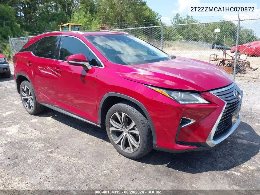 2017 Lexus Rx 350/Base/F Sport VIN: 2T2ZZMCA1HC070872 Lot: 40134319