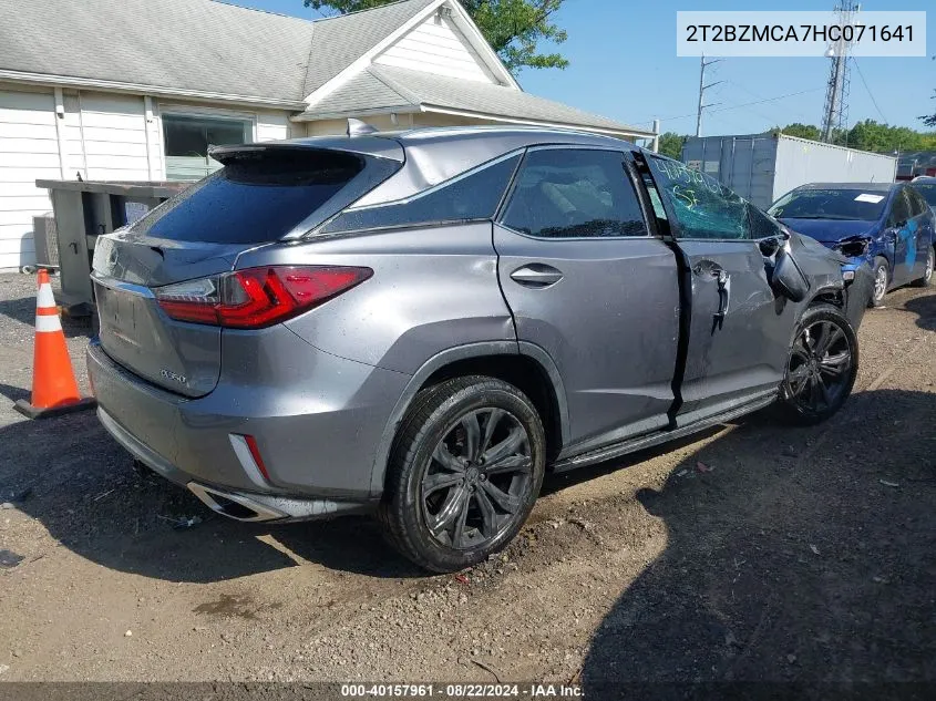 2T2BZMCA7HC071641 2017 Lexus Rx 350