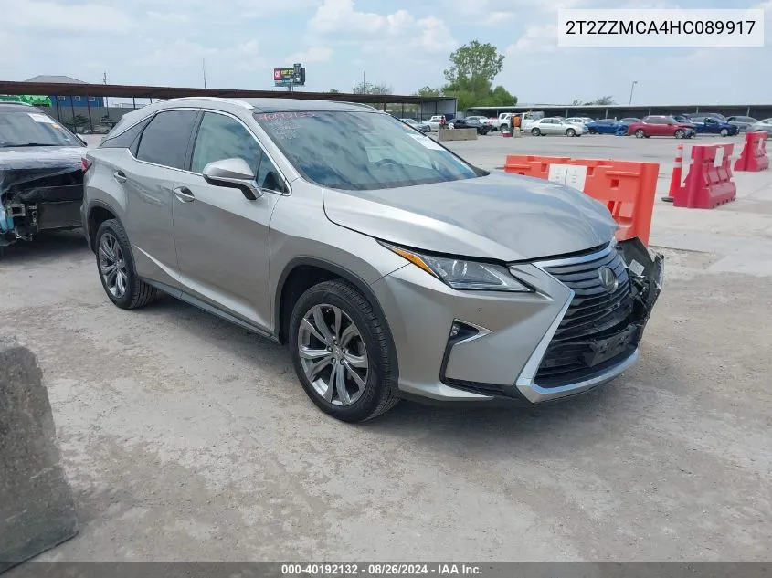 2T2ZZMCA4HC089917 2017 Lexus Rx 350