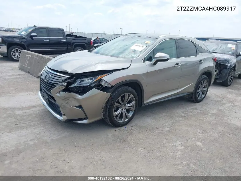 2017 Lexus Rx 350 VIN: 2T2ZZMCA4HC089917 Lot: 40192132