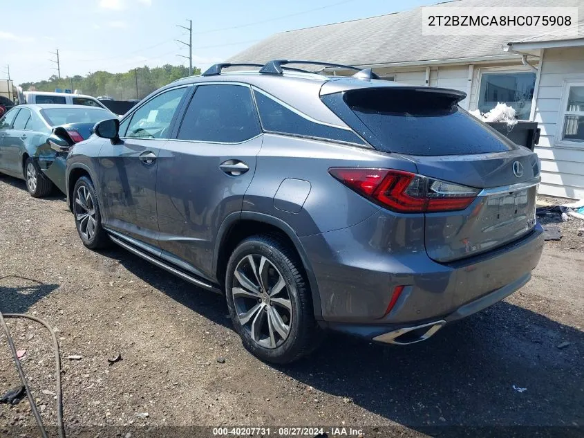 2T2BZMCA8HC075908 2017 Lexus Rx 350