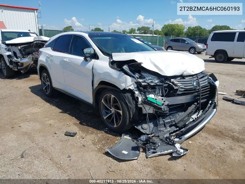 2017 Lexus Rx 350 VIN: 2T2BZMCA6HC060193 Lot: 40211913