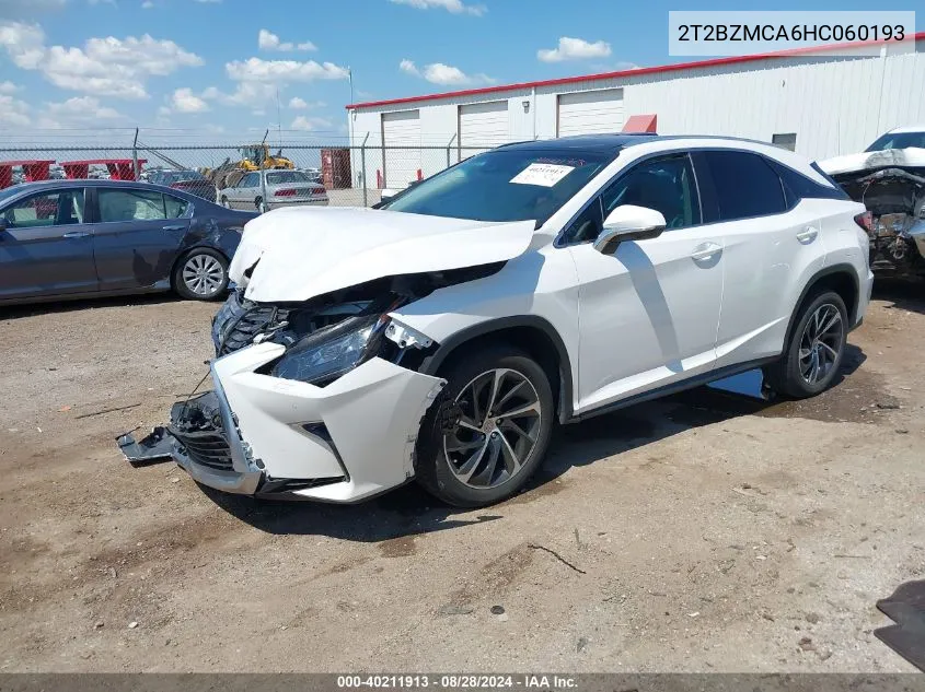 2017 Lexus Rx 350 VIN: 2T2BZMCA6HC060193 Lot: 40211913