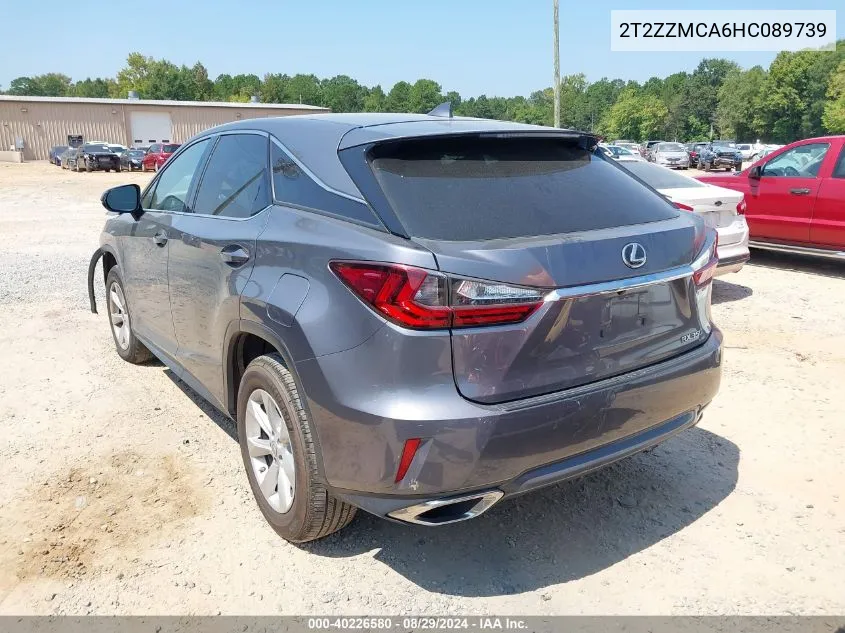 2017 Lexus Rx 350 VIN: 2T2ZZMCA6HC089739 Lot: 40226580