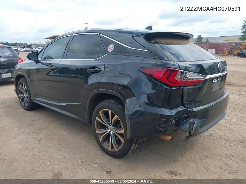 2017 Lexus Rx 350 VIN: 2T2ZZMCA4HC070591 Lot: 40265549