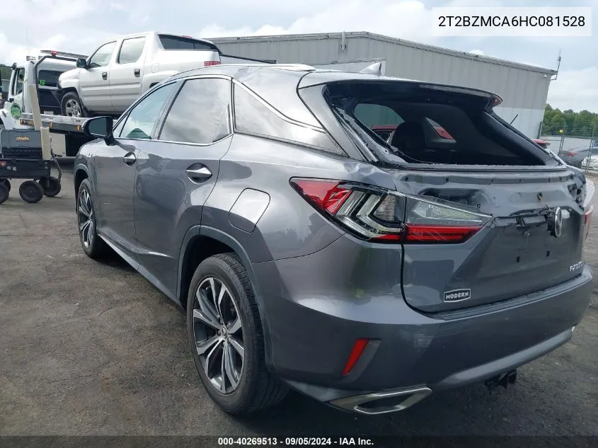 2017 Lexus Rx 350 VIN: 2T2BZMCA6HC081528 Lot: 40269513