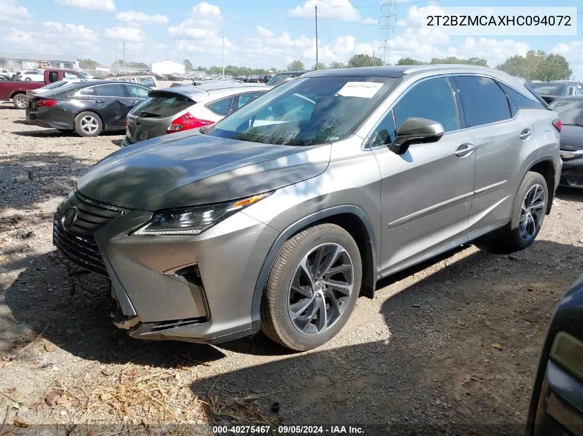 2017 Lexus Rx 350 VIN: 2T2BZMCAXHC094072 Lot: 40275467