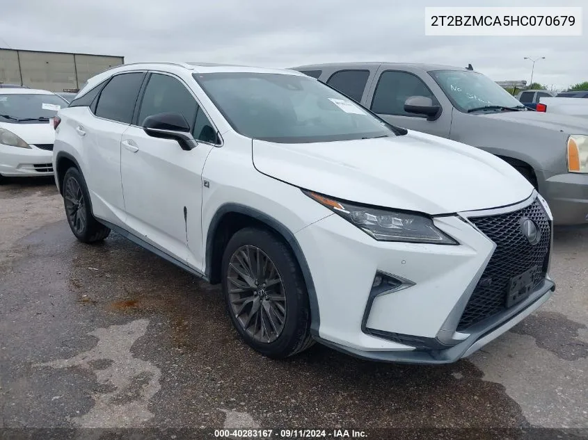 2017 Lexus Rx 350 F Sport VIN: 2T2BZMCA5HC070679 Lot: 40283167