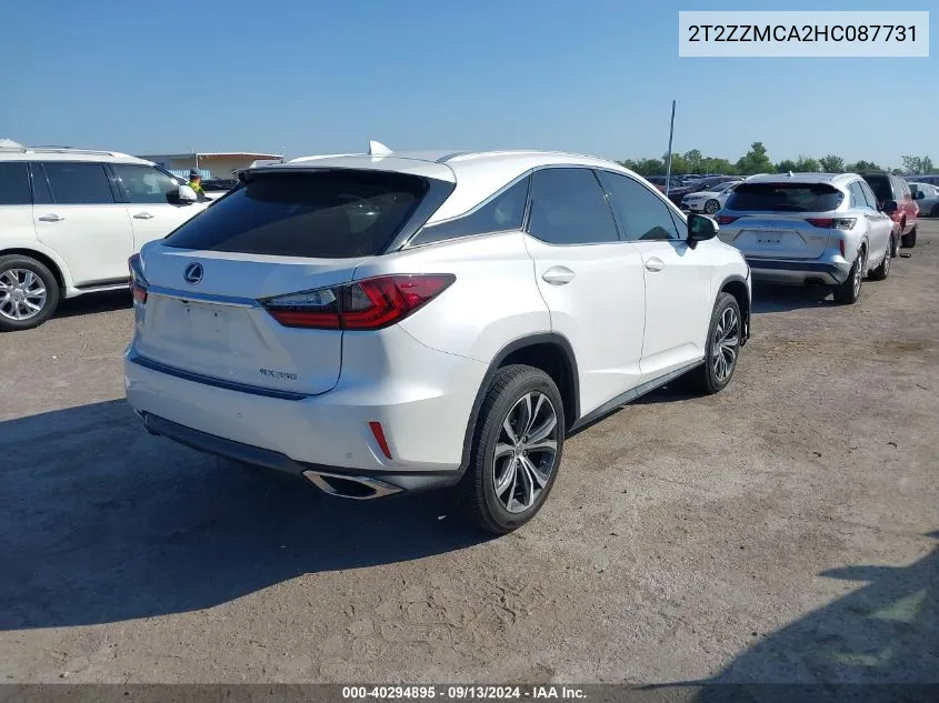 2017 Lexus Rx 350 VIN: 2T2ZZMCA2HC087731 Lot: 40294895