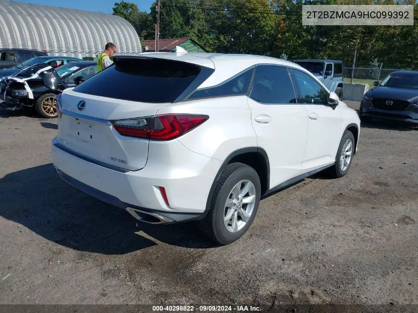 2017 Lexus Rx 350 VIN: 2T2BZMCA9HC099392 Lot: 40298822