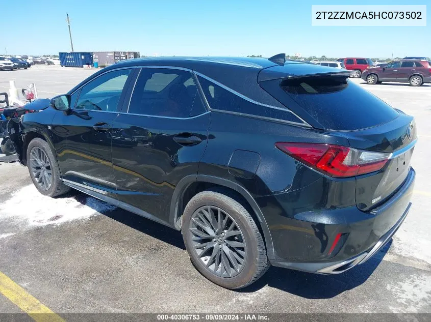 2017 Lexus Rx 350 F Sport VIN: 2T2ZZMCA5HC073502 Lot: 40306753