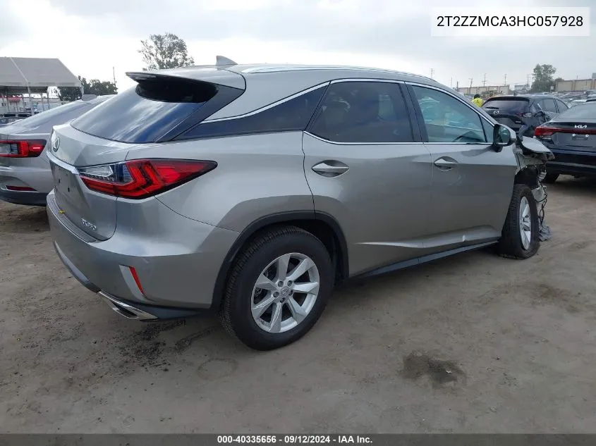 2017 Lexus Rx 350 VIN: 2T2ZZMCA3HC057928 Lot: 40335656