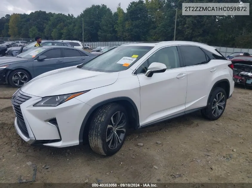 2017 Lexus Rx 350 VIN: 2T2ZZMCA1HC059872 Lot: 40353058