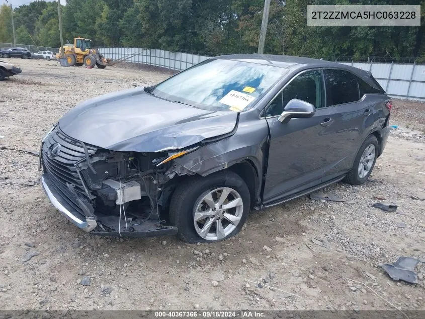 2017 Lexus Rx 350 VIN: 2T2ZZMCA5HC063228 Lot: 40367366