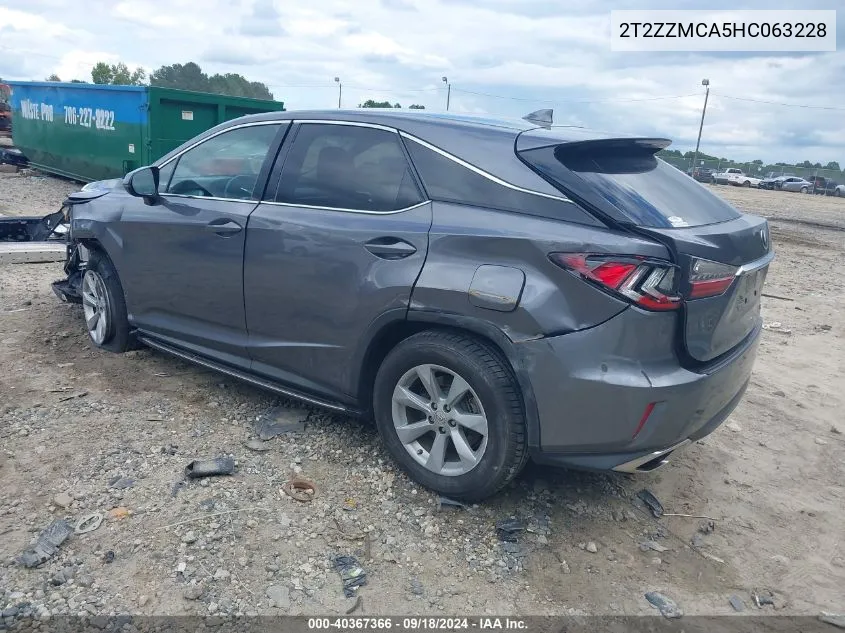 2017 Lexus Rx 350 VIN: 2T2ZZMCA5HC063228 Lot: 40367366